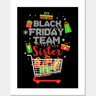 Black Friday Team Sister Shopping Christmas Matching Family Posters and Art
